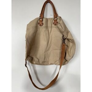 Gap Vintage Leather Canvas Tote Crossbody Messenger Rustic Cute Big